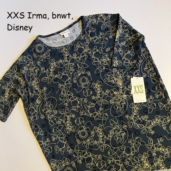XXS Lularoe Irma tunic, Disney, Minnie Mouse cameras - Picture 1 of 2